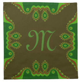 Eastern Bohemian Monogram Wedding Custom Napkin Serviette