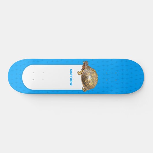Eastern Box Turtle Bright Blue Personalisiert Skateboard (Horizontal)