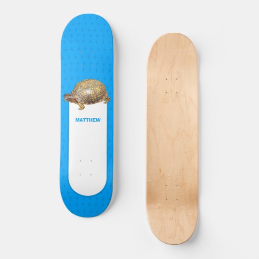 Eastern Box Turtle Bright Blue Personalisiert Skateboard (Vorderseite)