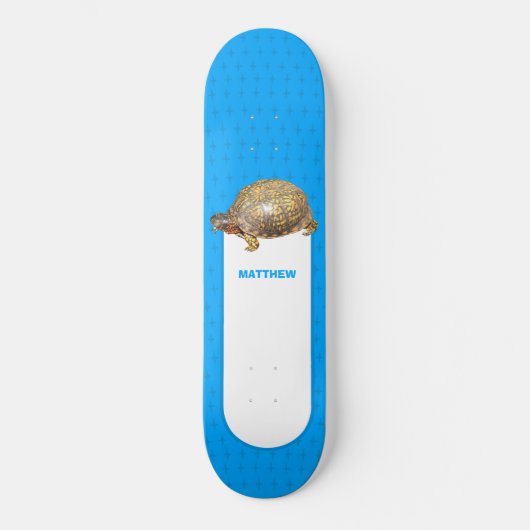 Eastern Box Turtle Bright Blue Personalisiert Skateboard (Vorderseite)