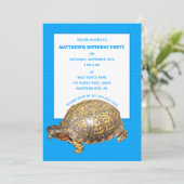 Eastern Box Turtle Foto Custom Birthday Party Einladung (Stehend Vorderseite)