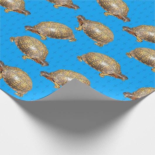 Eastern Box Turtles Bright Blue Gemustert Geschenkpapier (Ecke)