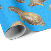 Eastern Box Turtles Bright Blue Gemustert Geschenkpapier (Rolleneckpunkt)