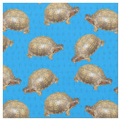 Eastern Box Turtles Bright Blue Gemustert Stoff (Nahaufnahme)