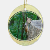 Eastern Chipmunk auf Stump Keramikornament (Links)