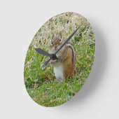 Eastern Chipmunk Runde Wanduhr (Winkel)