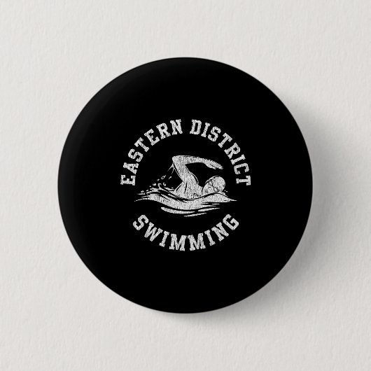 Eastern District Schwimmen Retro Distressed Schwim Button (Vorderseite)