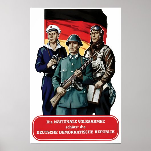 Eastern Germany Propaganda Poster NVA The National (Vorne)