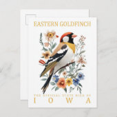 Eastern Goldfinch Bird von Iowa USA Travel Postkarte (Vorne/Hinten)