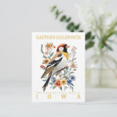 Eastern Goldfinch Bird von Iowa USA Travel Postkarte (Stehend Vorderseite)