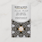 Eastern Healing Black Silver New Age Business Card Visitenkarte (Rückseite)