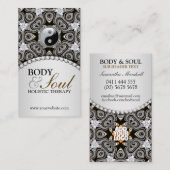 Eastern Healing Black Silver New Age Business Card Visitenkarte (Vorne/Hinten)