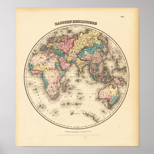 Eastern Hemispere Colton, J.H. New York 1856 Poster (Vorne)