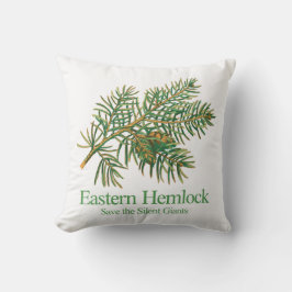 Eastern Hemlock Botanical Branch Throw Pillow Kissen