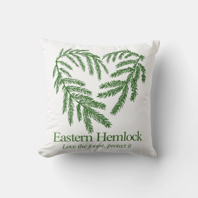 Eastern Hemlock Heart Nature Decorative Pillow Kissen (Vorderseite)