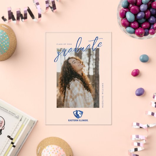 Eastern Illinois Panthers Kopf- und Wordmark-Logo Acryleinladungen (Insitu (Feier))