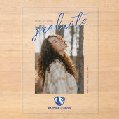 Eastern Illinois Panthers Kopf- und Wordmark-Logo Acryleinladungen (Vorderseite)