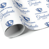 Eastern Illinois Panthers Kopf- und Wordmark-Logo Geschenkpapier (Rolleneckpunkt)