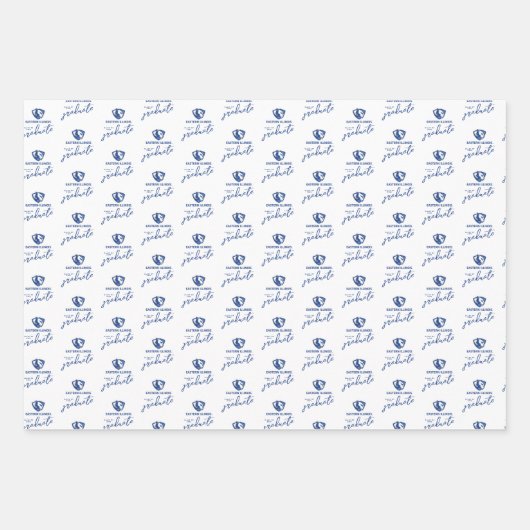 Eastern Illinois Panthers Kopf- und Wordmark-Logo Geschenkpapier Set (Vorderseite)