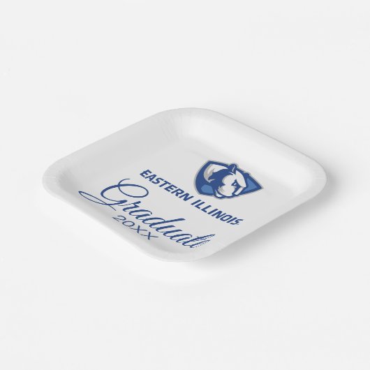 Eastern Illinois Panthers Kopf- und Wordmark-Logo Pappteller (Gewinkelt)