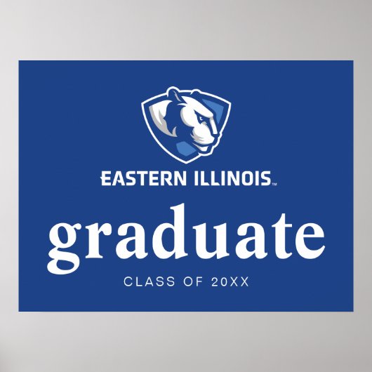 Eastern Illinois Panthers Kopf- und Wordmark-Logo Poster (Vorne)