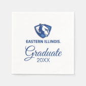 Eastern Illinois Panthers Kopf- und Wordmark-Logo Serviette (Vorderseite)