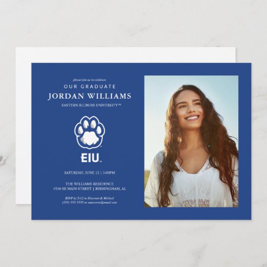 Eastern Illinois Panthers Paw Print & EIU Ankündigung (Vorne/Hinten)