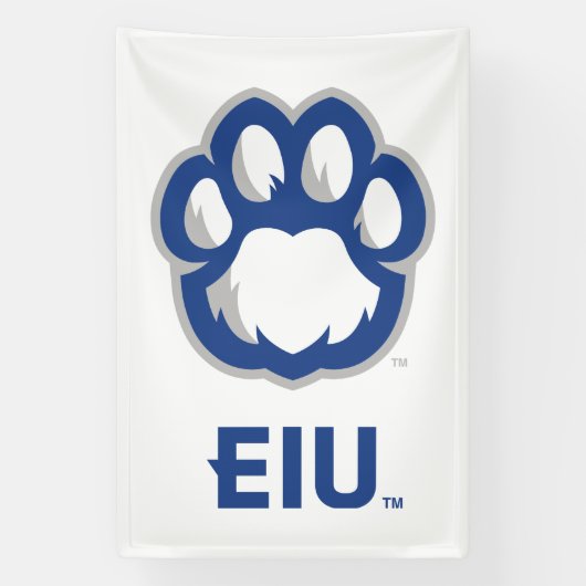 Eastern Illinois Panthers Paw Print & EIU Banner (Vertikal)
