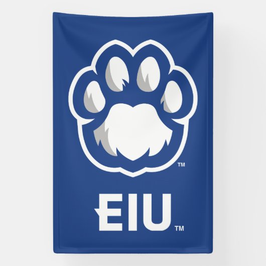 Eastern Illinois Panthers Paw Print & EIU Banner (Vertikal)