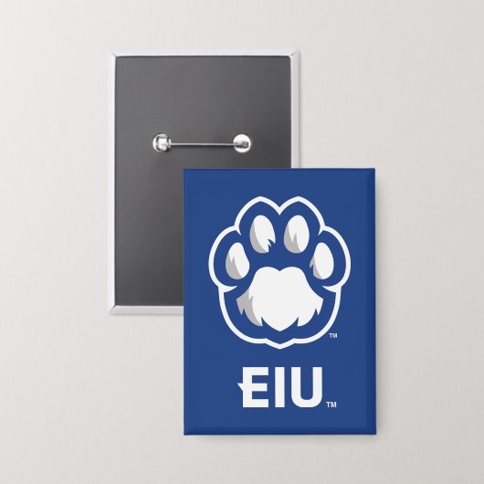 Eastern Illinois Panthers Paw Print & EIU Button (Vorderseite/Rückseite)