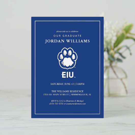 Eastern Illinois Panthers Paw Print & EIU Folieneinladung (Stehend vorne)