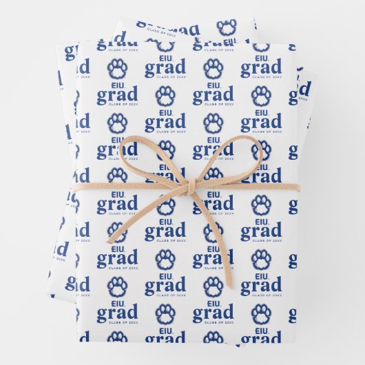 Eastern Illinois Panthers Paw Print & EIU Geschenkpapier Set (Beispiel)