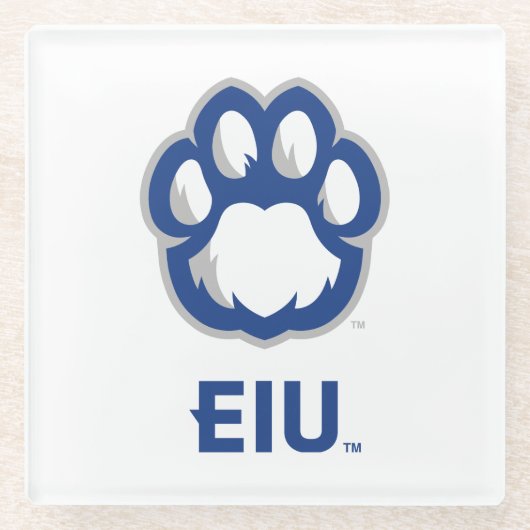 Eastern Illinois Panthers Paw Print & EIU Glasuntersetzer (Vorderseite)