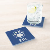 Eastern Illinois Panthers Paw Print & EIU Glasuntersetzer (Schrägansicht)