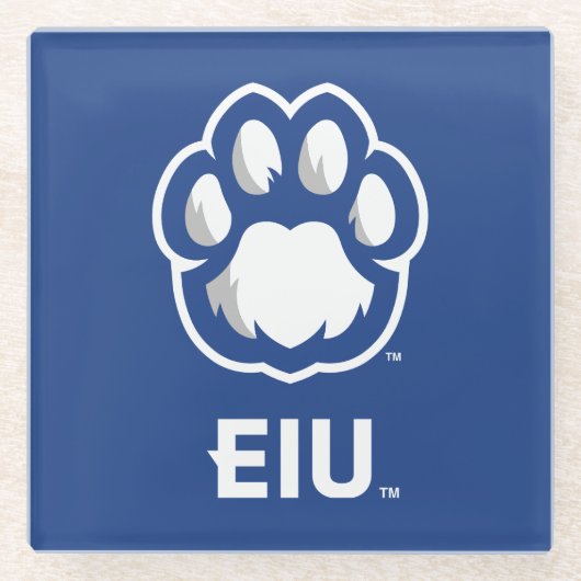 Eastern Illinois Panthers Paw Print & EIU Glasuntersetzer (Vorderseite)