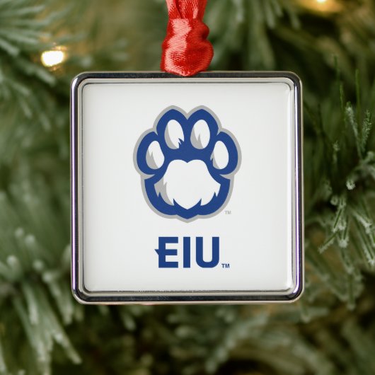 Eastern Illinois Panthers Paw Print & EIU Ornament Aus Metall (Baum)