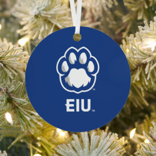 Eastern Illinois Panthers Paw Print & EIU Ornament Aus Metall