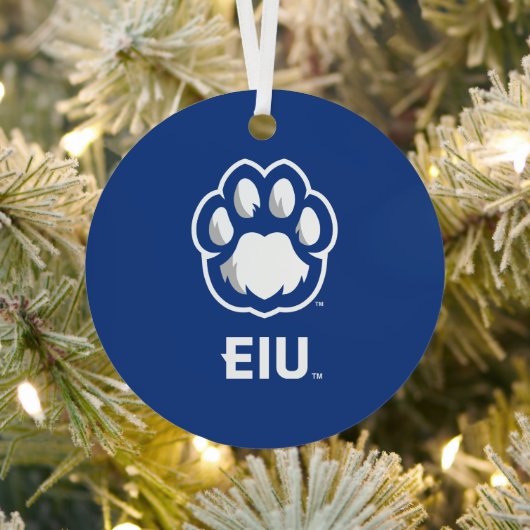 Eastern Illinois Panthers Paw Print & EIU Ornament Aus Metall (InSitu)