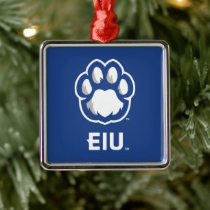 Eastern Illinois Panthers Paw Print & EIU Ornament Aus Metall