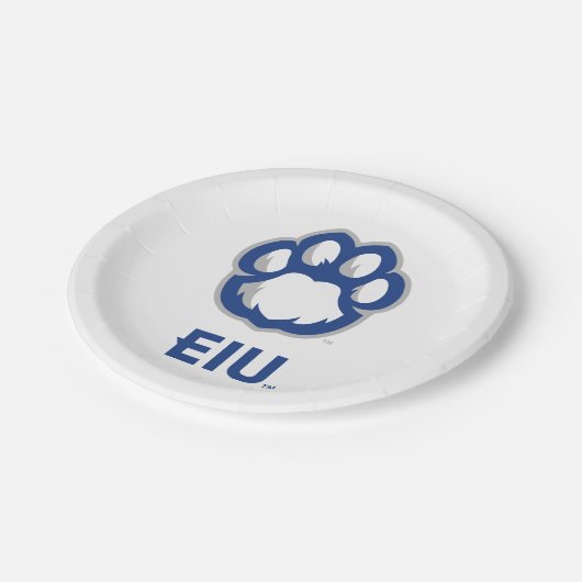Eastern Illinois Panthers Paw Print & EIU Pappteller (Schrägansicht)
