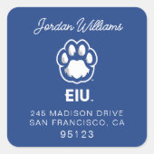 Eastern Illinois Panthers Paw Print & EIU Quadratischer Aufkleber (Vorderseite)
