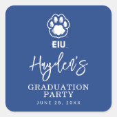 Eastern Illinois Panthers Paw Print & EIU Quadratischer Aufkleber (Vorderseite)