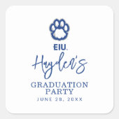 Eastern Illinois Panthers Paw Print & EIU Quadratischer Aufkleber (Vorderseite)