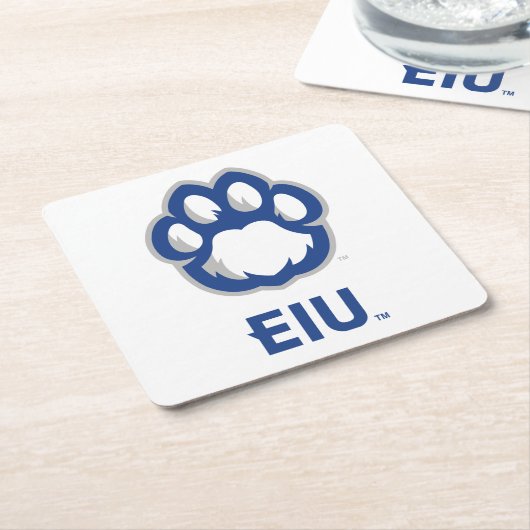 Eastern Illinois Panthers Paw Print & EIU Rechteckiger Pappuntersetzer (angewinkelt)