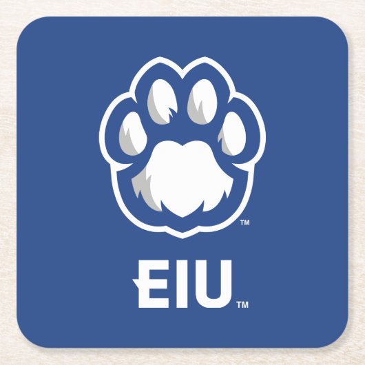 Eastern Illinois Panthers Paw Print & EIU Rechteckiger Pappuntersetzer (Vorderseite)