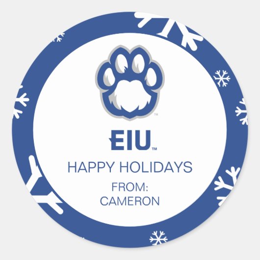 Eastern Illinois Panthers Paw Print & EIU Runder Aufkleber (Vorderseite)