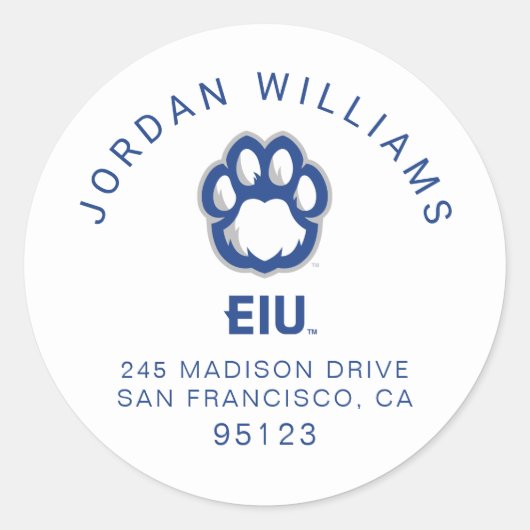 Eastern Illinois Panthers Paw Print & EIU Runder Aufkleber (Vorderseite)