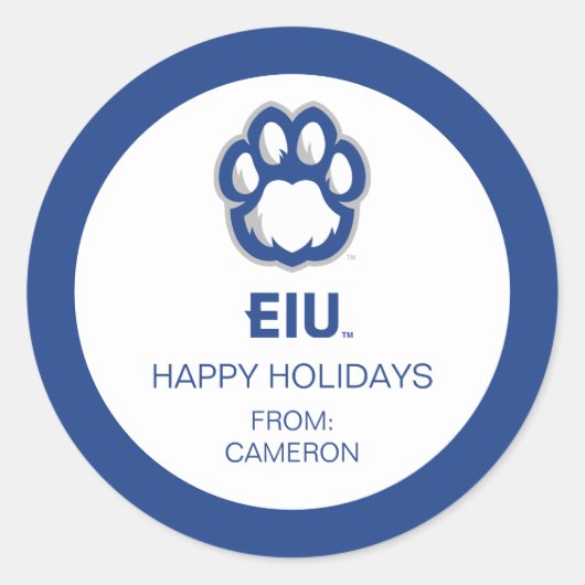 Eastern Illinois Panthers Paw Print & EIU Runder Aufkleber (Vorderseite)