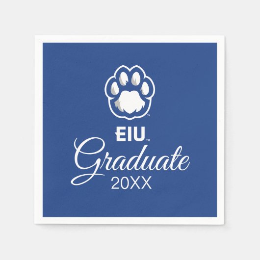 Eastern Illinois Panthers Paw Print & EIU Serviette (Vorderseite)