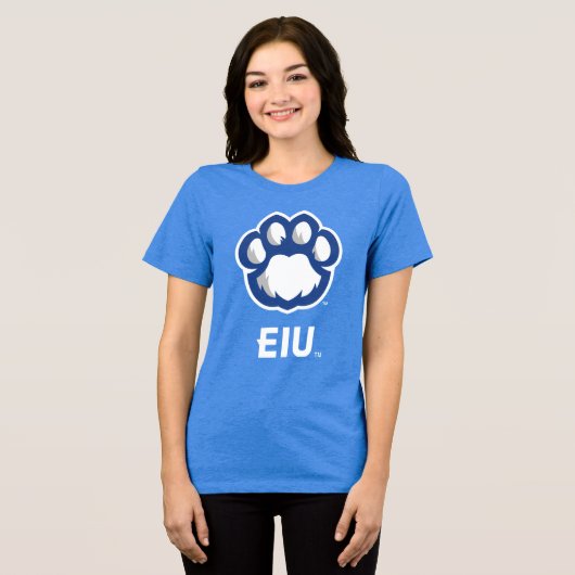 Eastern Illinois Panthers Paw Print & EIU Tri-Blend Shirt (Vorderseite voll)